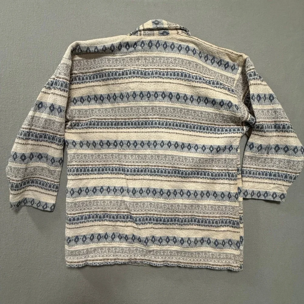 Vintage Streetwear Western Southwest‎ Tribal Print Textured Shirt Jacket Size L